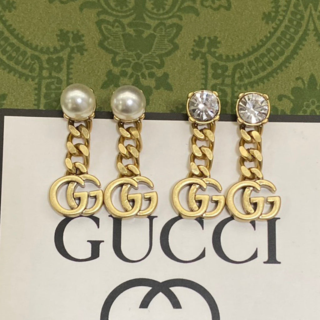 Gucci Double Chain 18K Gold Earrings product image 1, provided for visual reference and product detail review