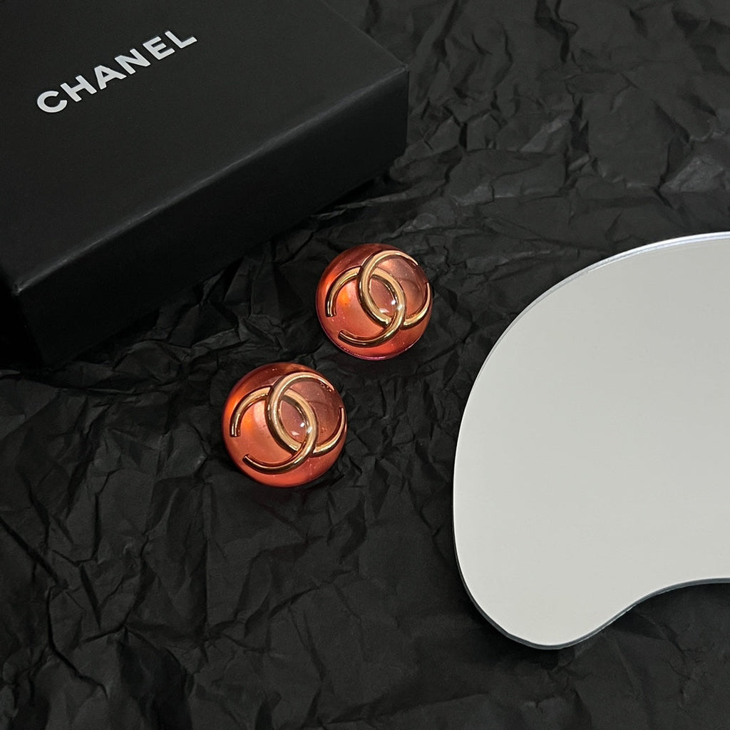 Chanel Vintage Red Crystal 18K Gold Earrings product image 3, provided for visual reference and product detail review