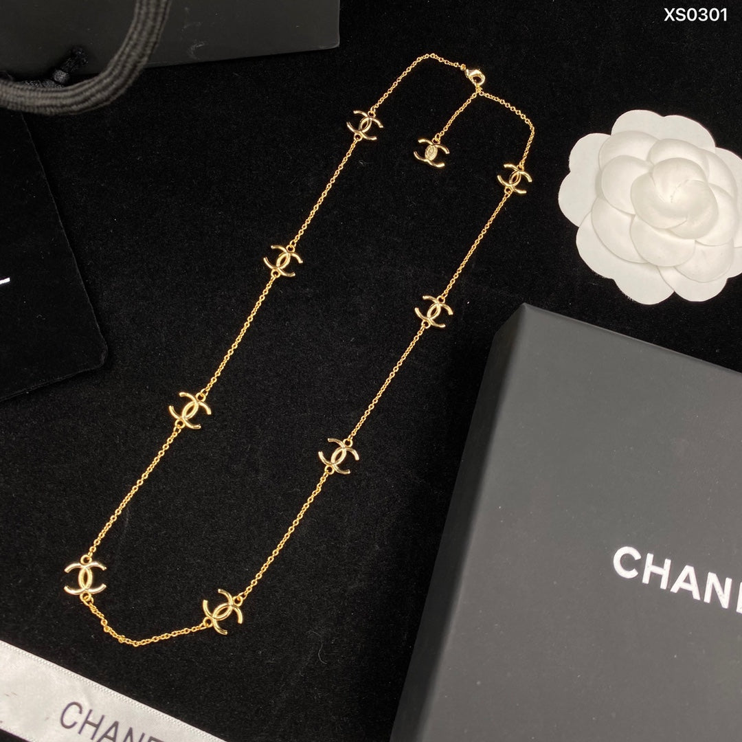 Chanel Multi-Logo 18K Gold Necklace product image 1, provided for visual reference and product detail review
