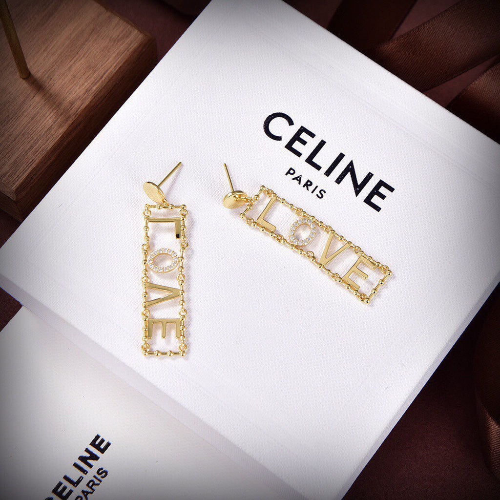 Celine LOVE Diamonds 18K Gold Earrings product image 3, provided for visual reference and product detail review