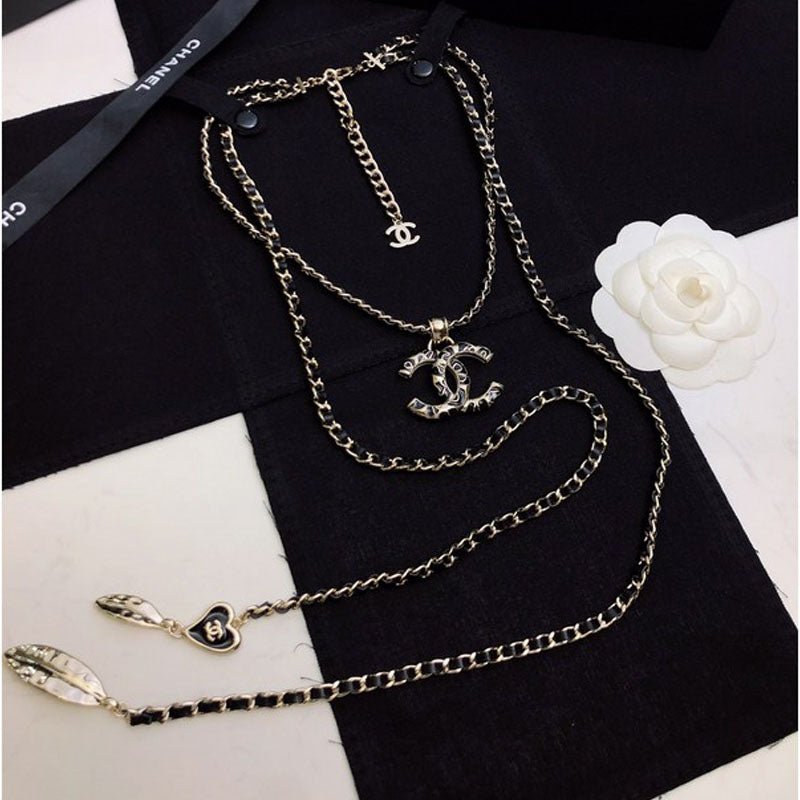 Chanel Long Leather 18K Gold Necklace product image 1, provided for visual reference and product detail review