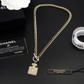 Chanel Diamond Perfume Bottle Pendant 18K Gold Necklace product image 1, provided for visual reference and product detail