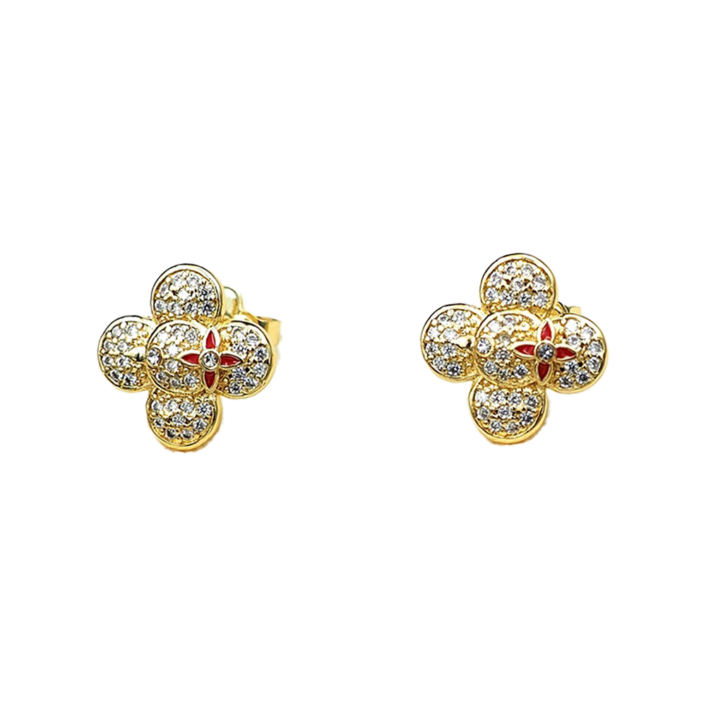 Louis Vuitton Vivienne Diamond 18K Gold Earrings product image 1, provided for visual reference and product detail review