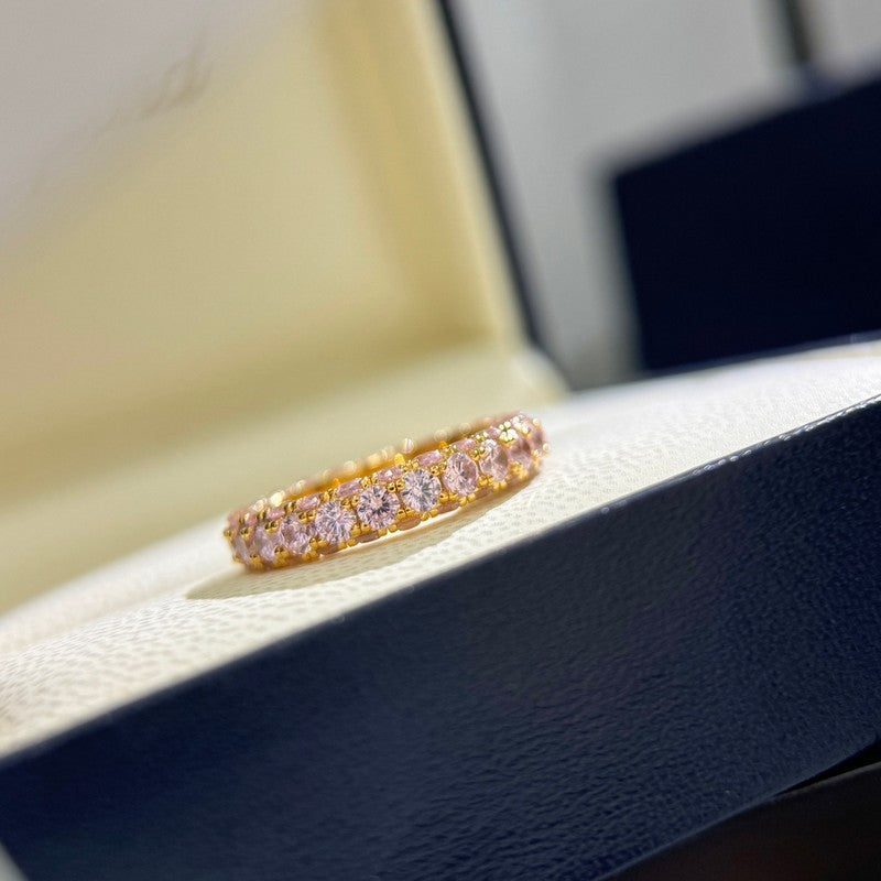 Tiffany Pink Crystal 18K Gold Ring product image 3, provided for visual reference and product detail review