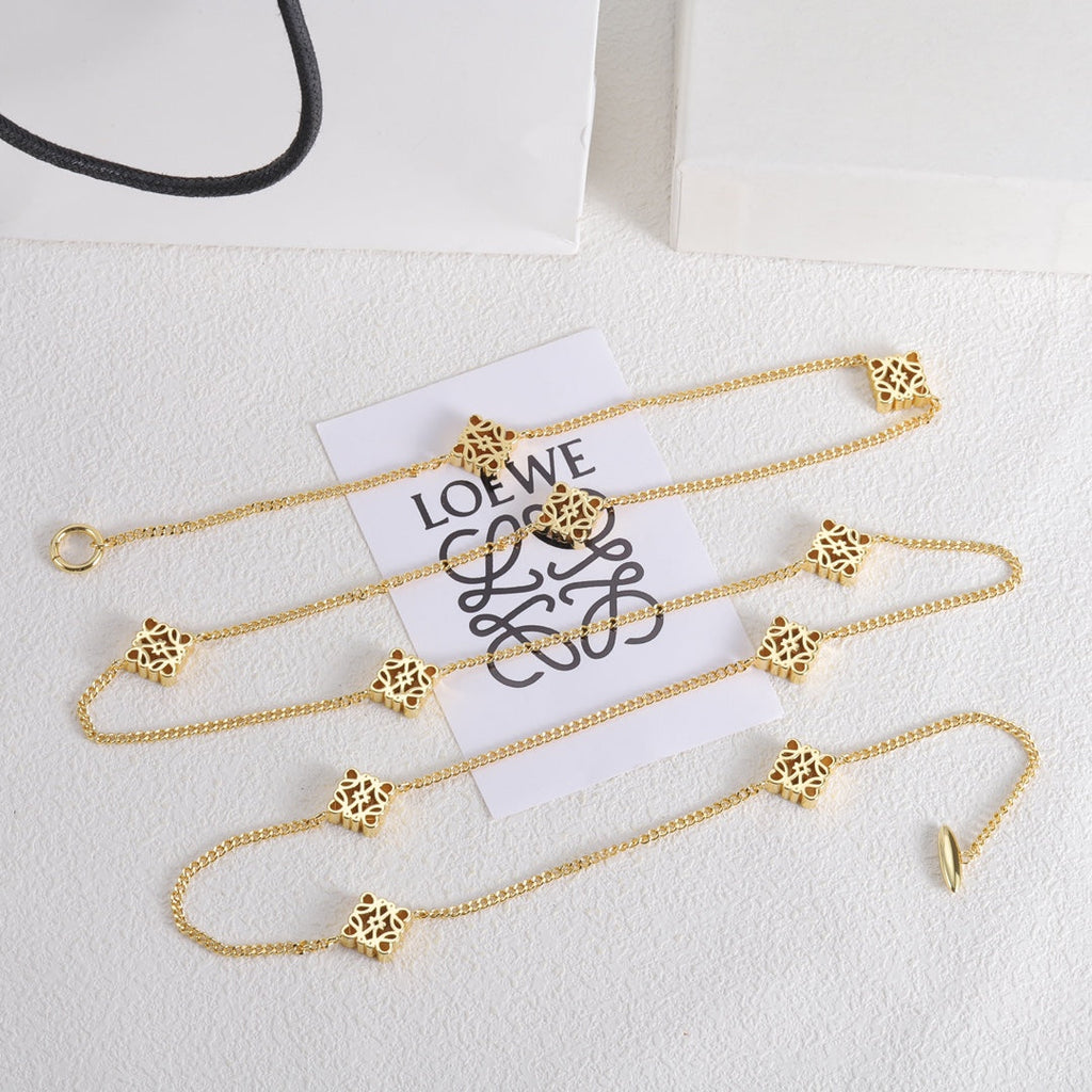 LOEWE Anagram Long 18K Gold Necklace product image 1, provided for visual reference and product detail review