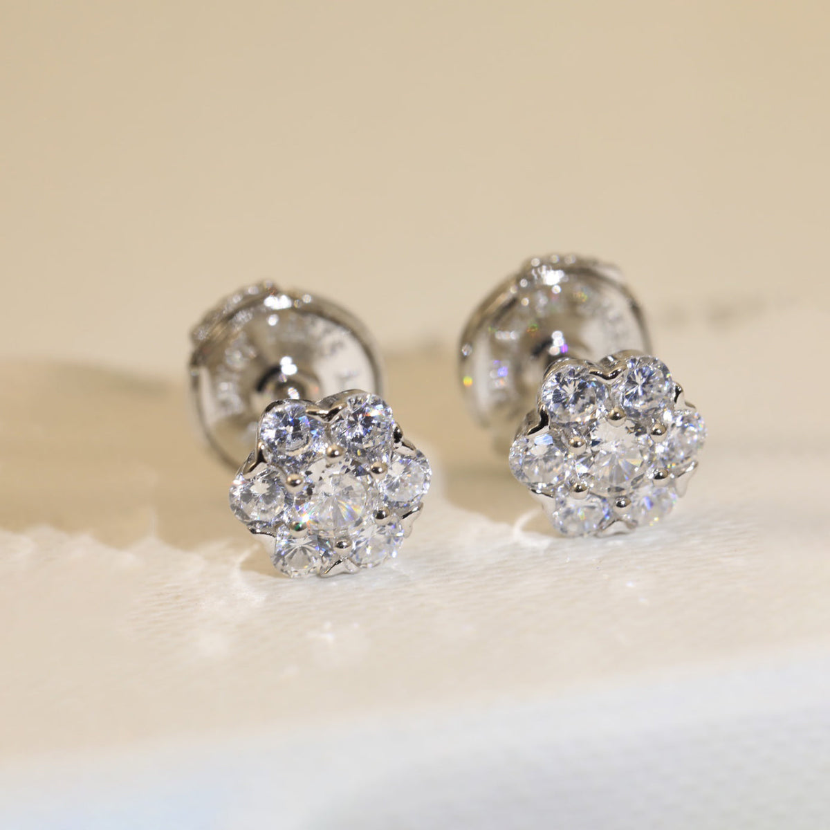 Flower Crystal 18K Gold Earrings product image 2, provided for visual reference and product detail review