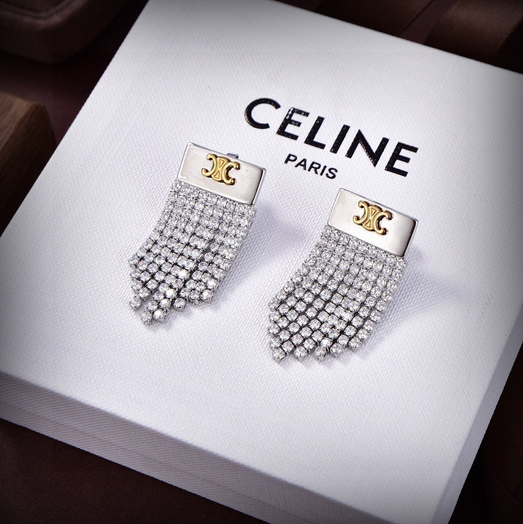 Celine Diamonds Tassel 18K Gold Earrings product image 1, provided for visual reference and product detail review