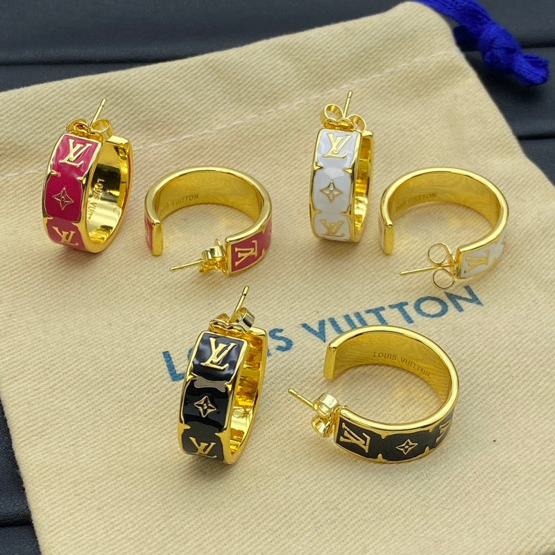 Louis Vuitton Nanogram Enamel 18K Gold Earrings product image 9, provided for visual reference and product detail review