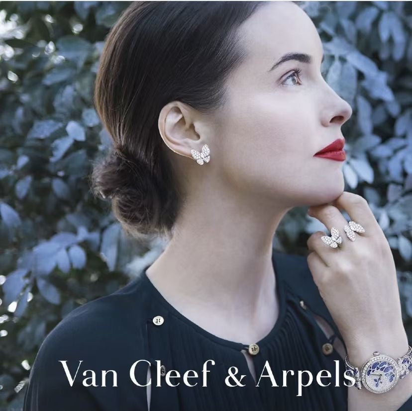 Two Butterfly Diamonds 18K Gold Earrings product image 3, provided for visual reference and product detail review