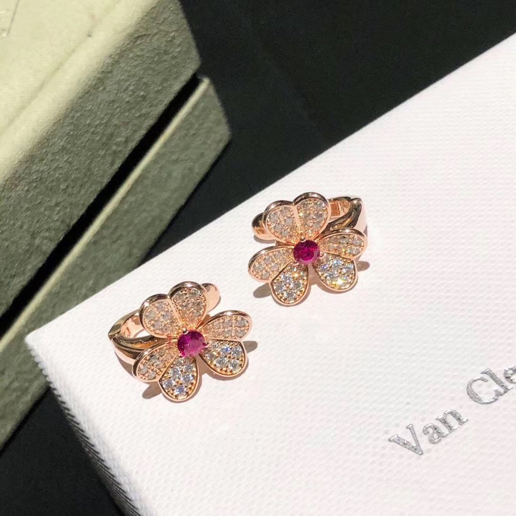 Frivole Pink Sapphire 18K Gold Earrings product image 9, provided for visual reference and product detail review