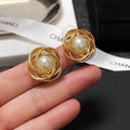Chanel Pearl 18K Gold Earrings product image 1, provided for visual reference and product detail review