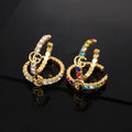 Gucci Double Color Crystal 18K Gold Earrings product image 1, provided for visual reference and product detail review