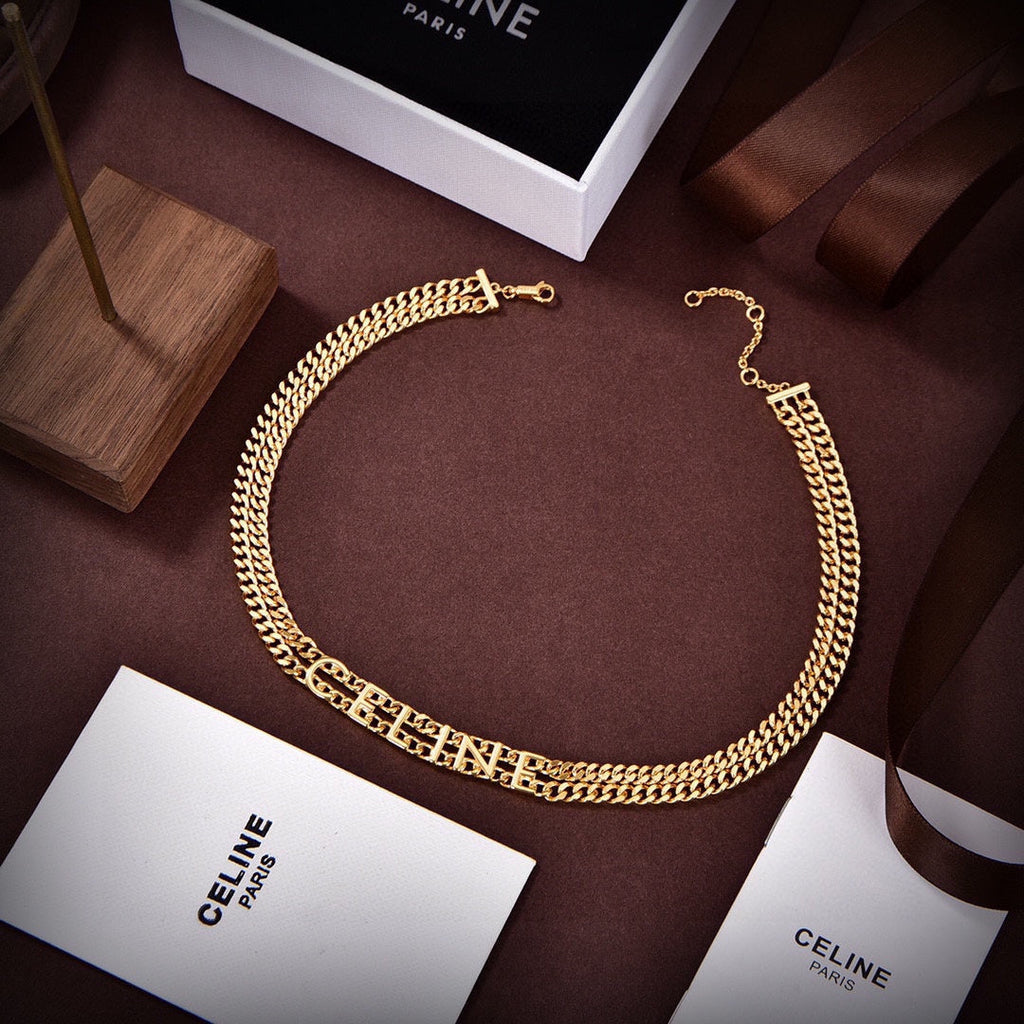 Celine Gourmette 18K Gold Necklace product image 2, provided for visual reference and product detail review