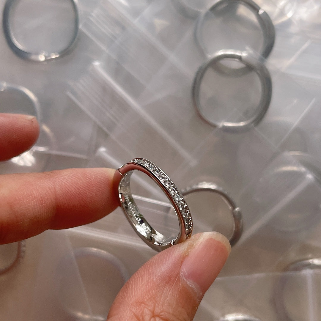 Tiffany Lock Diamonds 18K White Gold Ring product image 2, provided for visual reference and product detail review