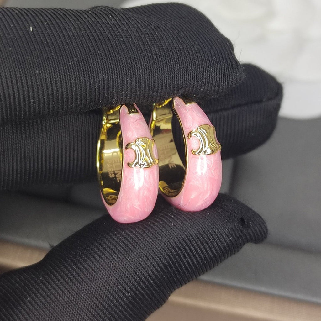 Celine Pink 18K Gold Earrings product image 1, provided for visual reference and product detail review