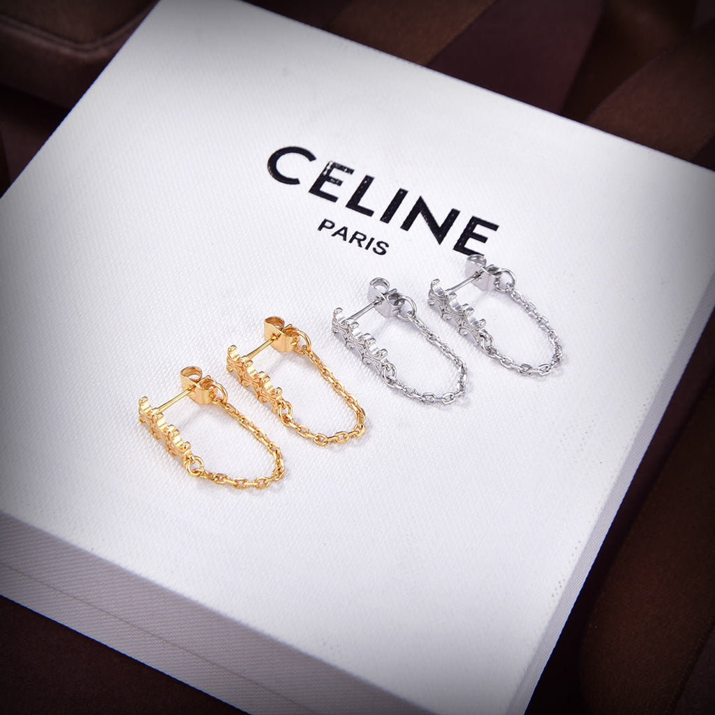 Celine Chain 18K Gold Earrings product image 3, provided for visual reference and product detail review