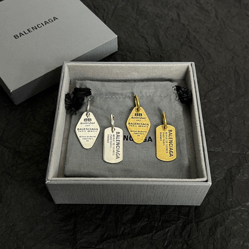 Balenciaga Plate 18K Gold Earrings product image 4, provided for visual reference and product detail review
