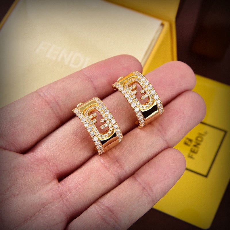 Fendi OLock 18K Gold Earrings product image 2, provided for visual reference and product detail review