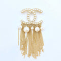 Chanel Pearl Tassel 18K Gold Brooch product image 1, provided for visual reference and product detail review