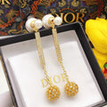 Dior Tassel Diamonds 18K Gold Earrings product image 1, provided for visual reference and product detail review