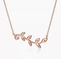 Tiffany Olive Leaf Vine Pendant 18K Gold Necklace product image 1, provided for visual reference and product detail review