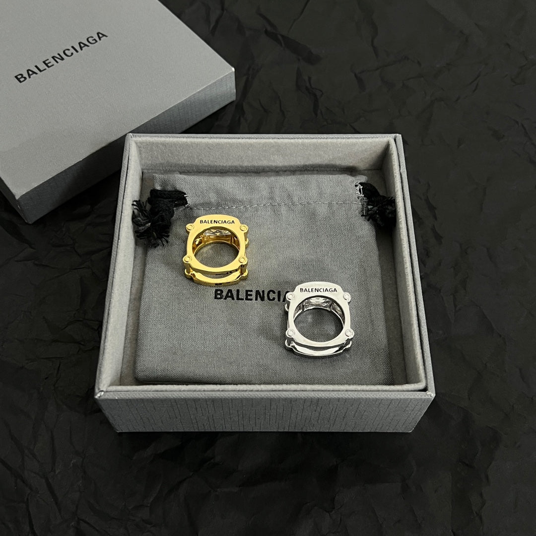 Balenciaga Crystal 18K Gold Ring product image 3, provided for visual reference and product detail review