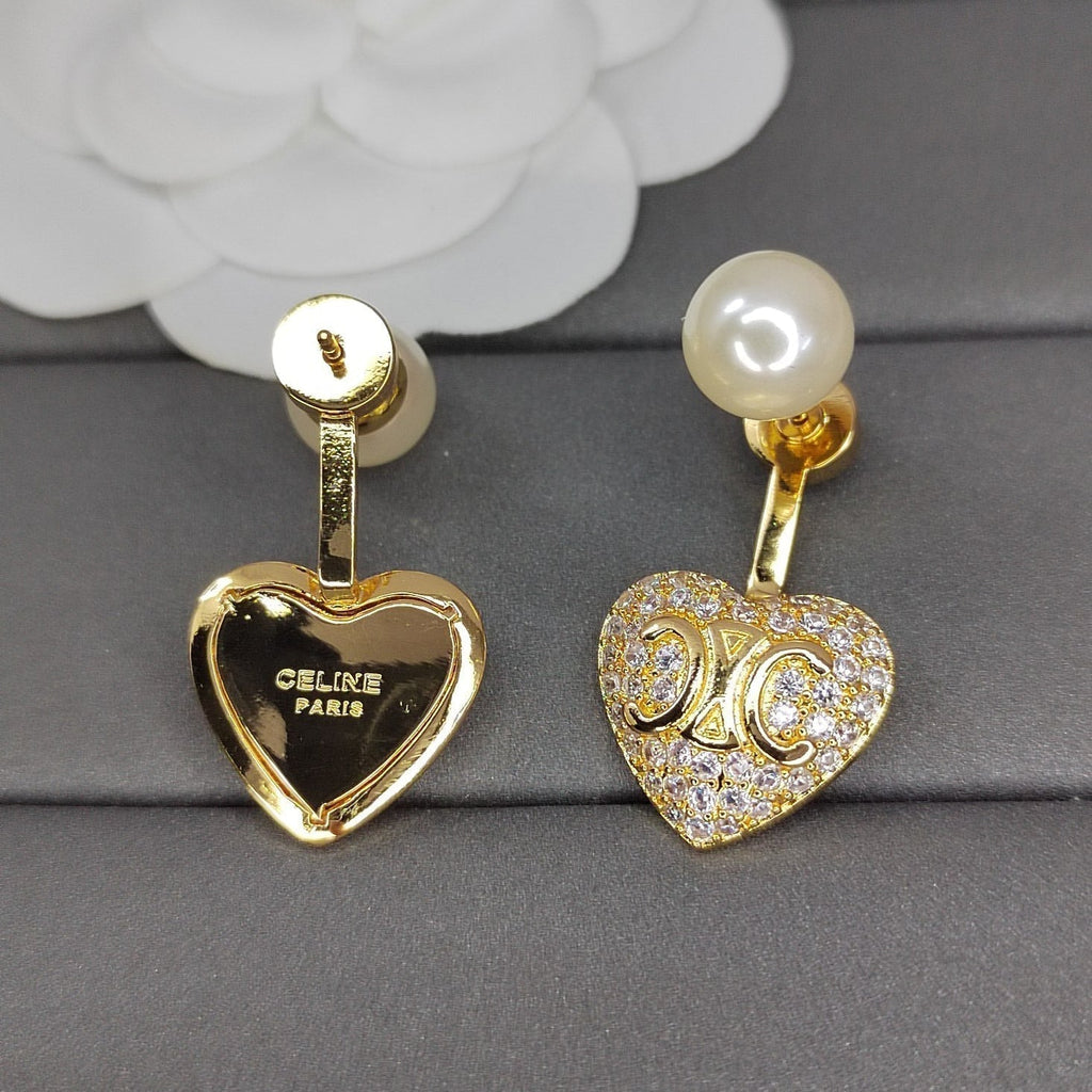 Celine Diamond Heart 18K Gold Earrings product image 1, provided for visual reference and product detail review
