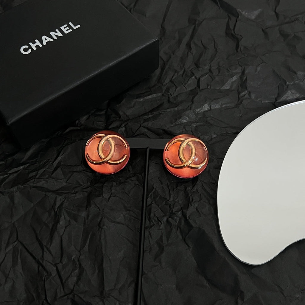 Chanel Vintage Red Crystal 18K Gold Earrings product image 4, provided for visual reference and product detail review