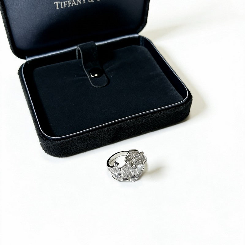 Tiffany Flower Diamond 18K Gold Ring product image 3, provided for visual reference and product detail review
