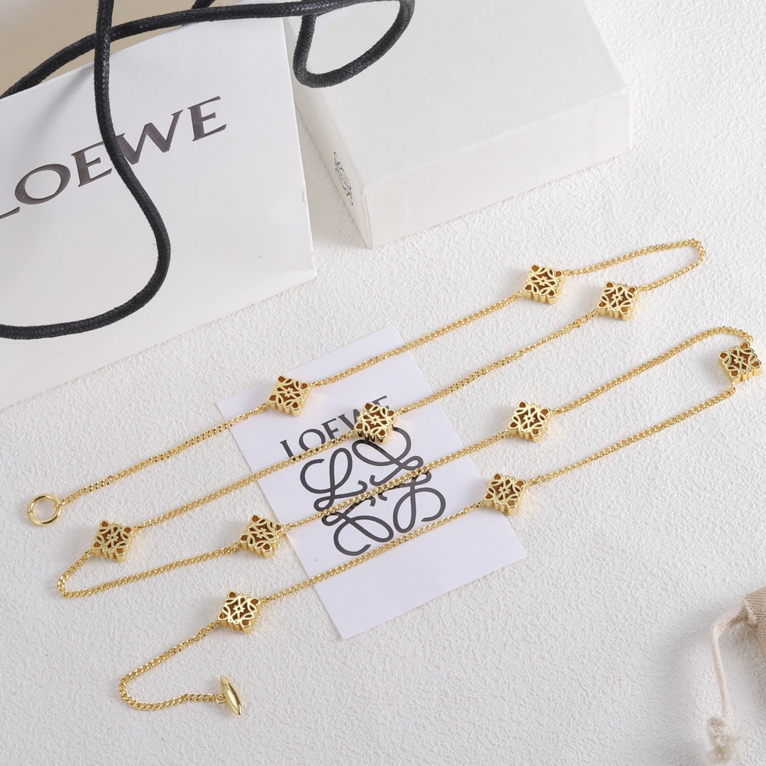 LOEWE Anagram Long 18K Gold Necklace product image 3, provided for visual reference and product detail review