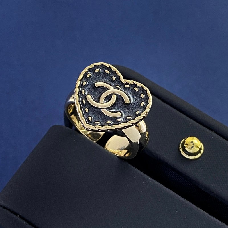 Chanel Black Open 18K Gold Ring product image 2, provided for visual reference and product detail review