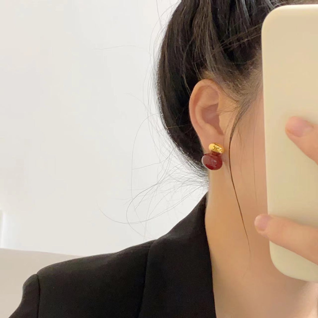 Celine Red 18K Gold Earrings product image 4, provided for visual reference and product detail review