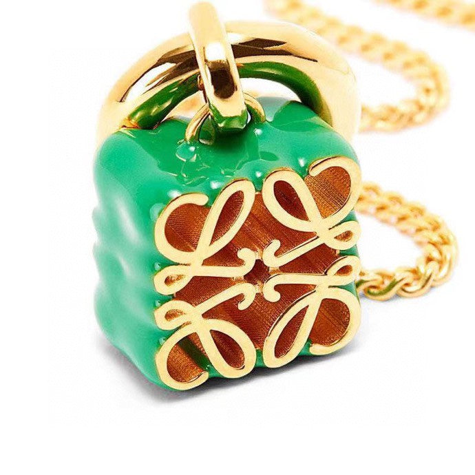 LOEWE Anagram Pendant 18K Gold Necklace product image 2, provided for visual reference and product detail review