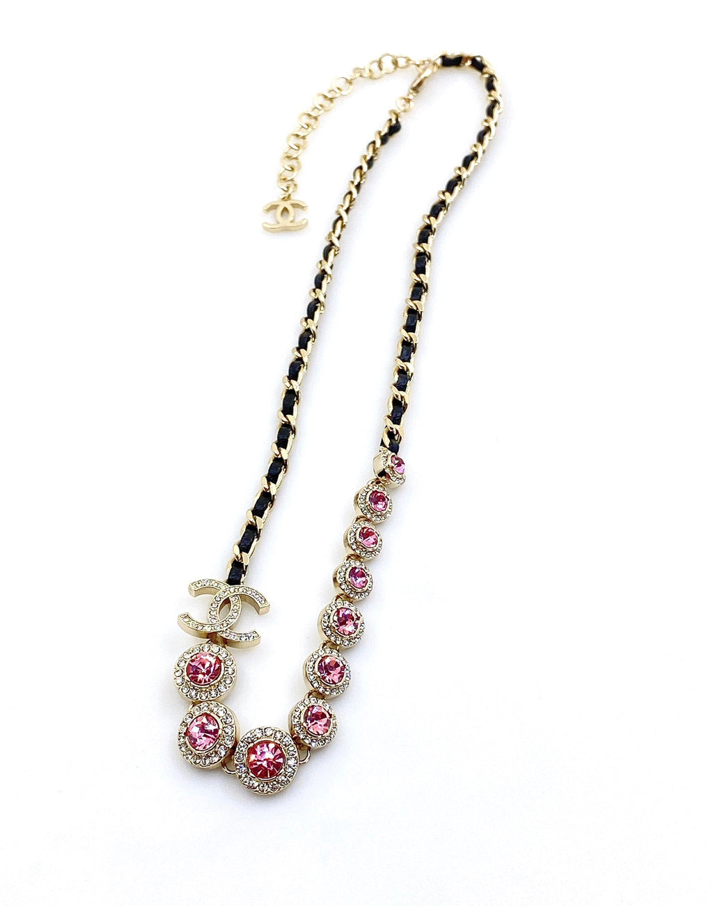 Chanel Leather Choker 18K Gold Necklace product image 2, provided for visual reference and product detail review