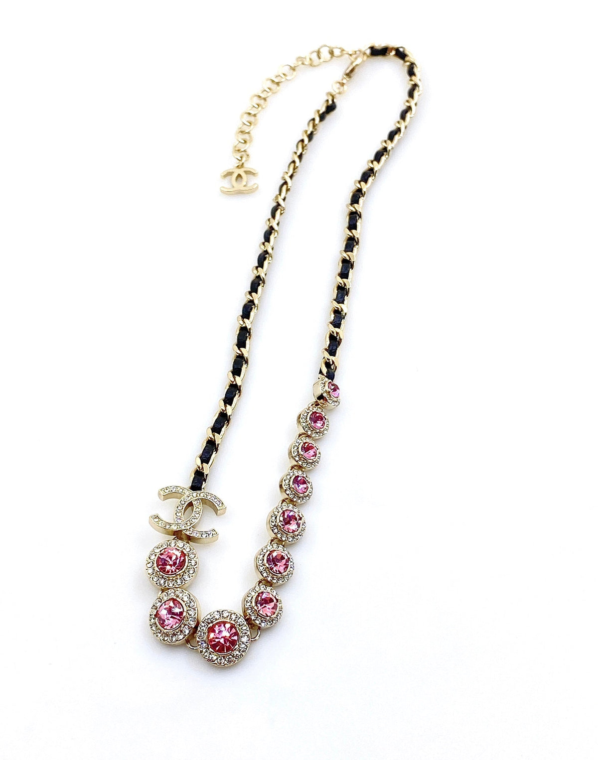 Chanel Leather Choker 18K Gold Necklace product image 2, provided for visual reference and product detail review