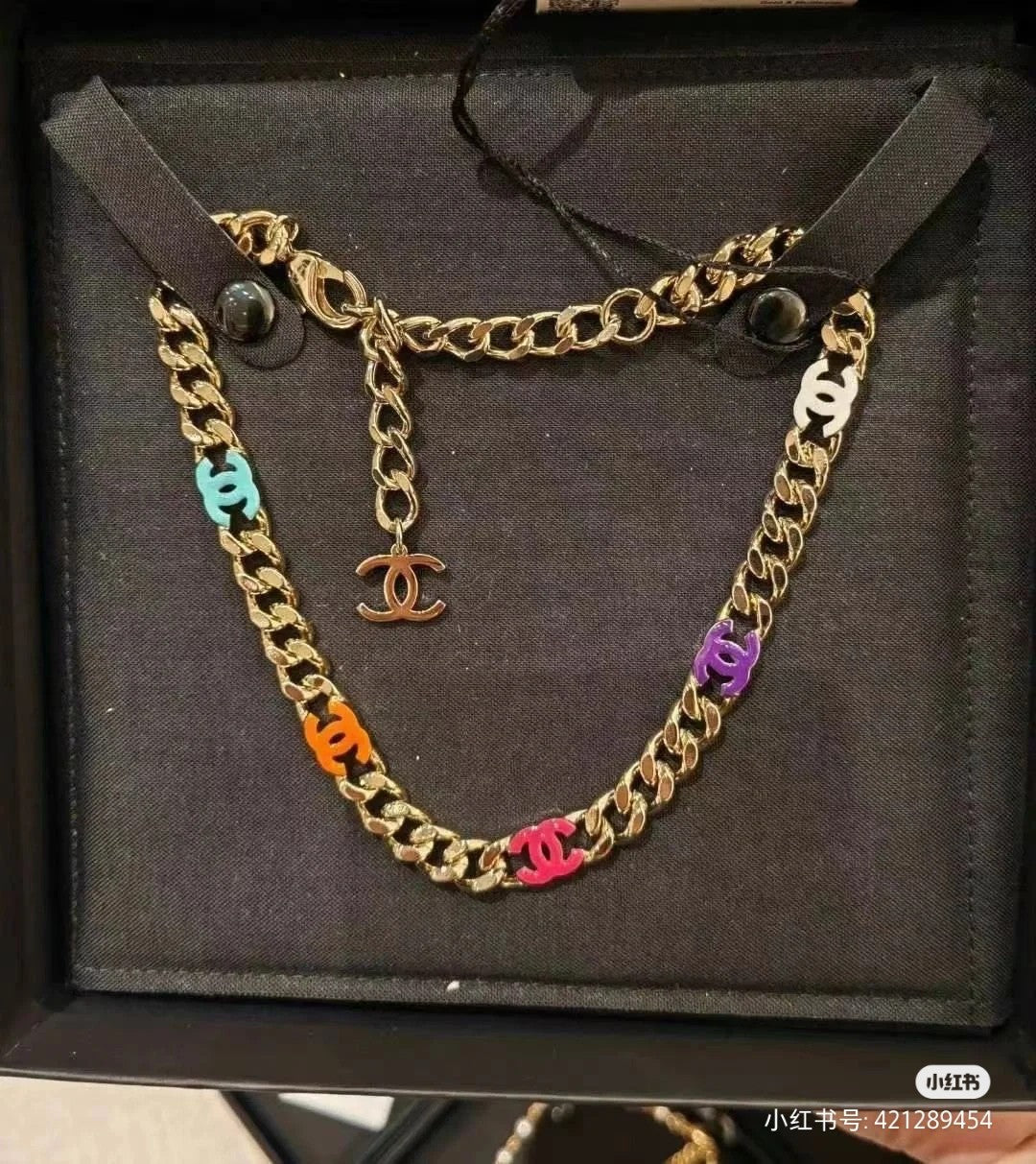 Chanel Color Logo Chain 18K Gold Necklace product image 1, provided for visual reference and product detail review