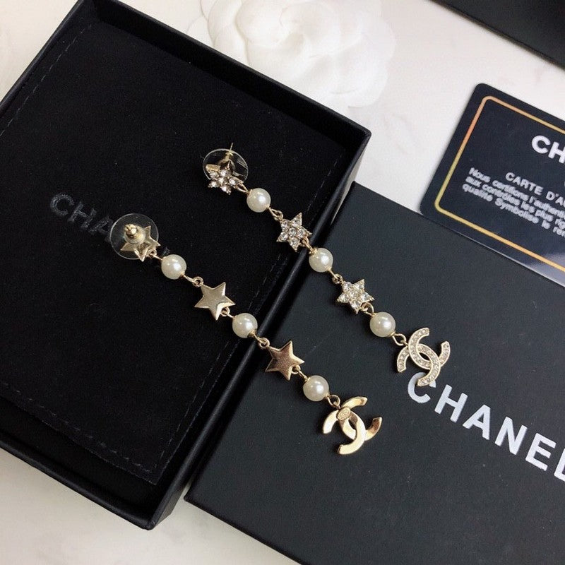 Chanel Long Tassel 18K Gold Earrings product image 3, provided for visual reference and product detail review