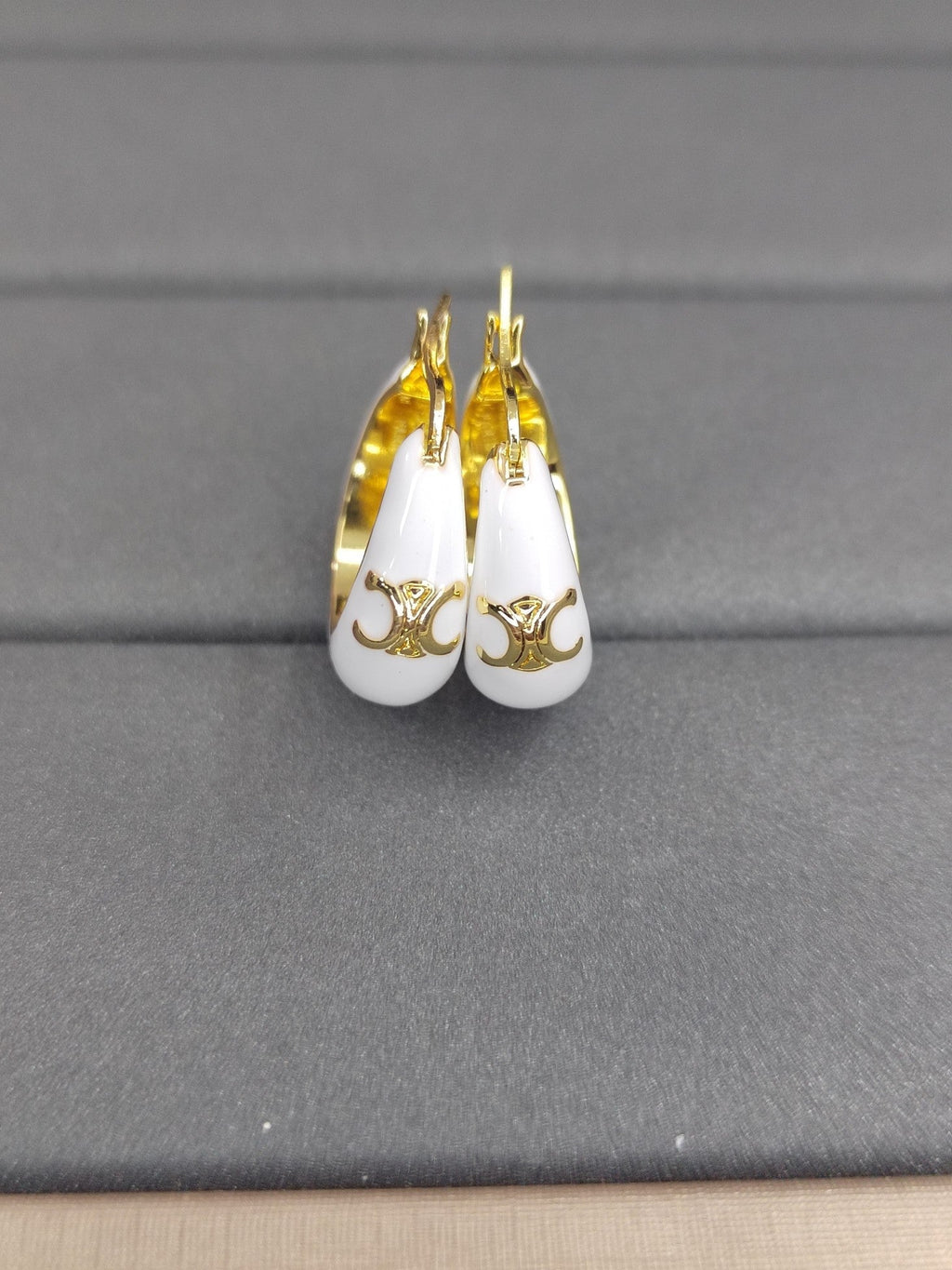 Celine White Pearl 18K Gold Earrings product image 2, provided for visual reference and product detail review