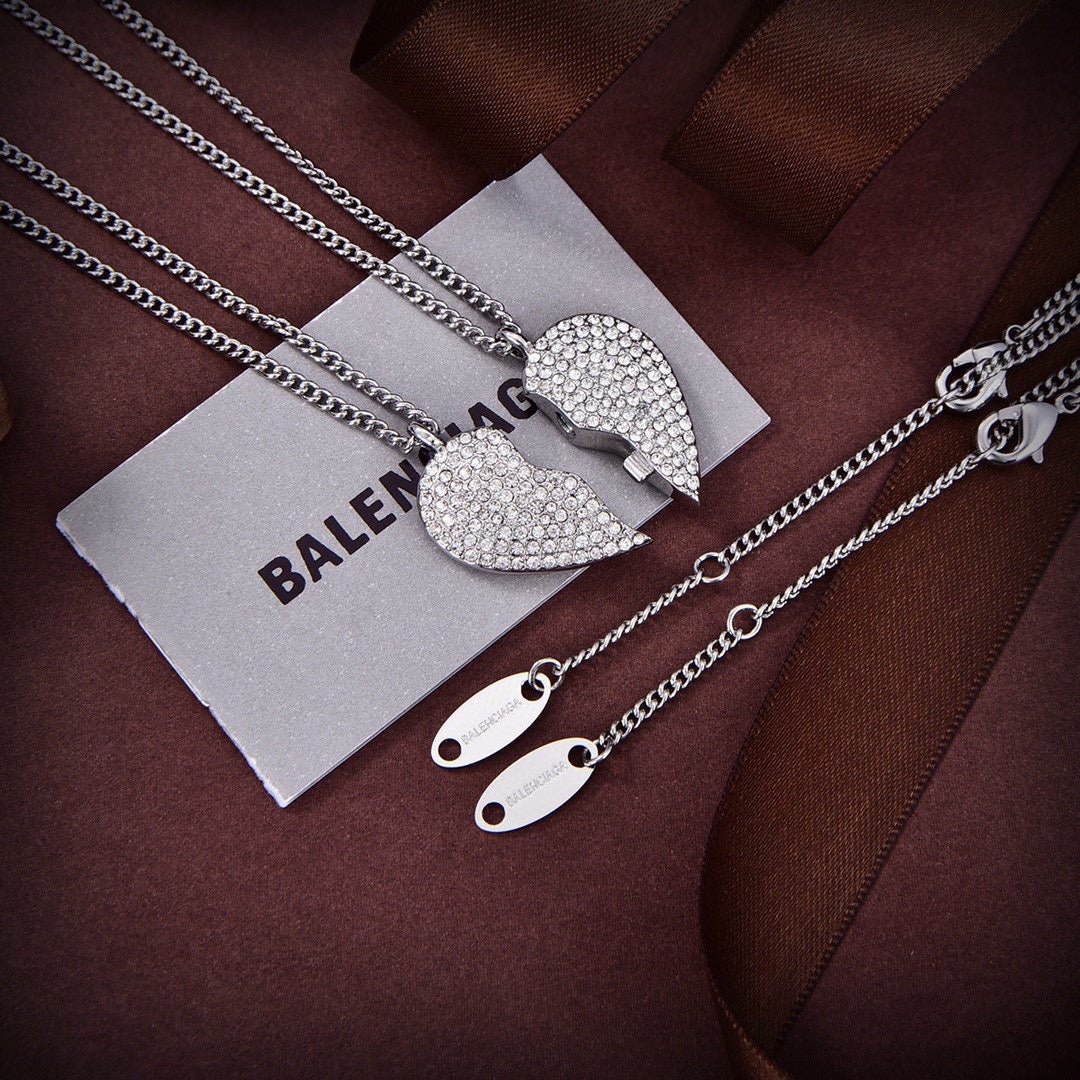 Balenciaga Lovelock Set Of Two Silver-tone Crystal 18K Gold Necklace product image 4, provided for visual reference and
