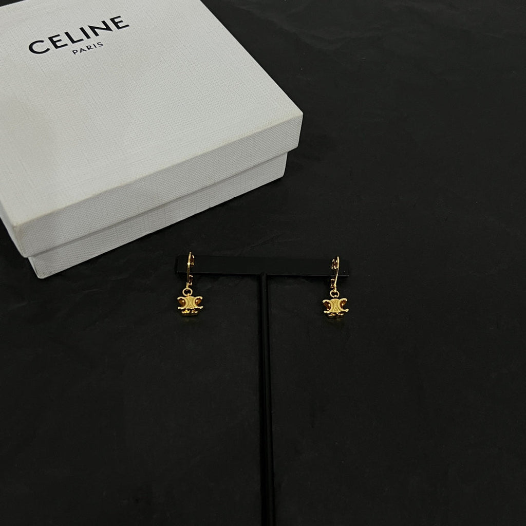 Celine Solitaire 18K Gold Earrings product image 2, provided for visual reference and product detail review
