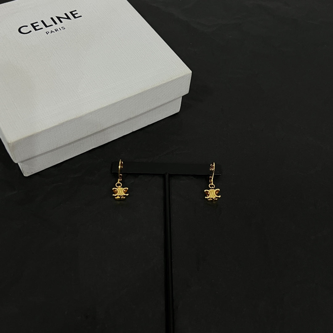 Celine Solitaire 18K Gold Earrings product image 2, provided for visual reference and product detail review