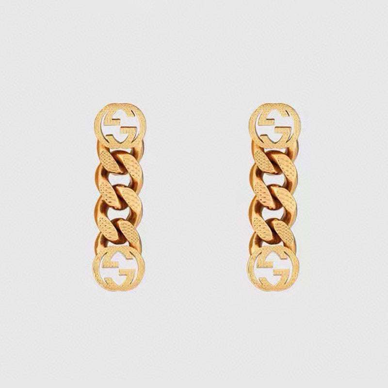 Gucci Double Chain 18K Gold Earrings product image 1, provided for visual reference and product detail review