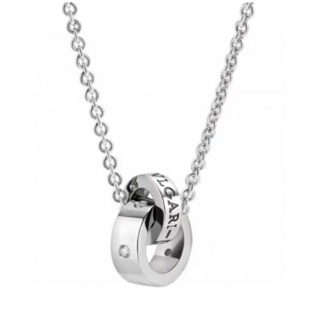 Bvlgari Two Rings 18K Gold Necklace product image 1, provided for visual reference and product detail review