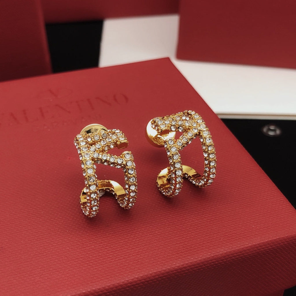 Valentino Diamonds Open 18K Gold Earrings product image 1, provided for visual reference and product detail review