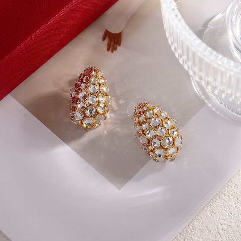 Valentino Crystal 18K Gold Earrings product image 2, provided for visual reference and product detail review