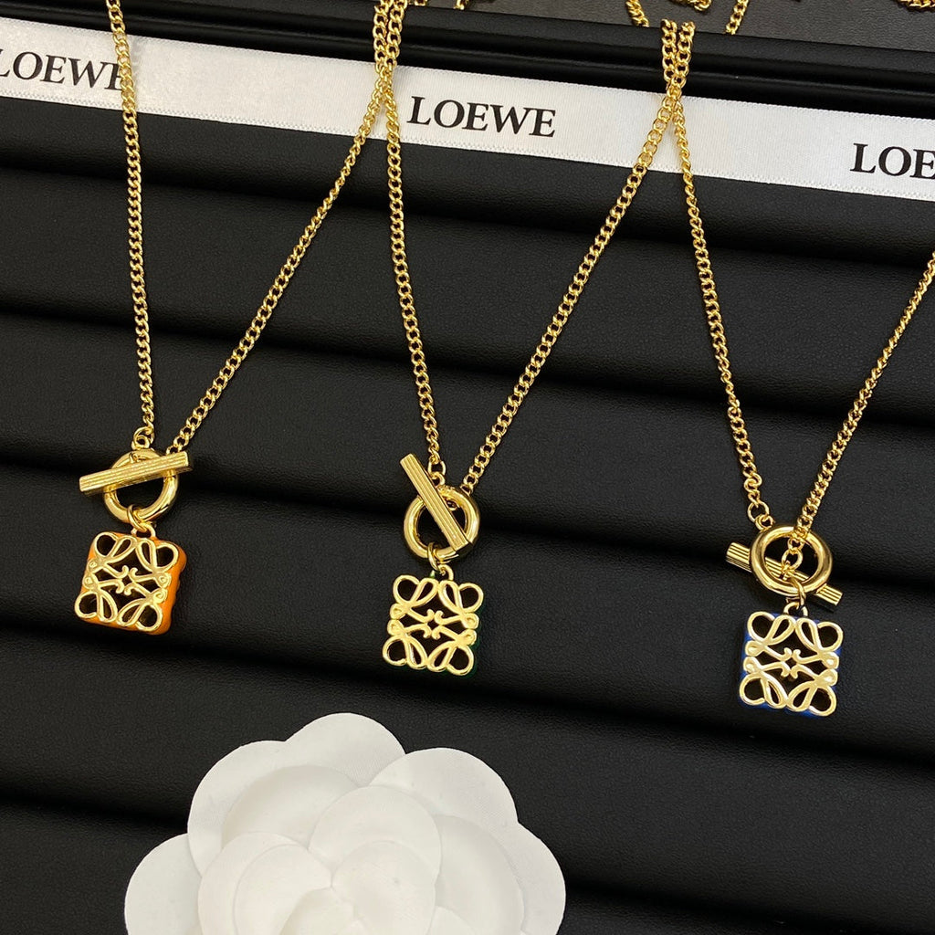 LOEWE Anagram Pendant 18K Gold Necklace product image 11, provided for visual reference and product detail review