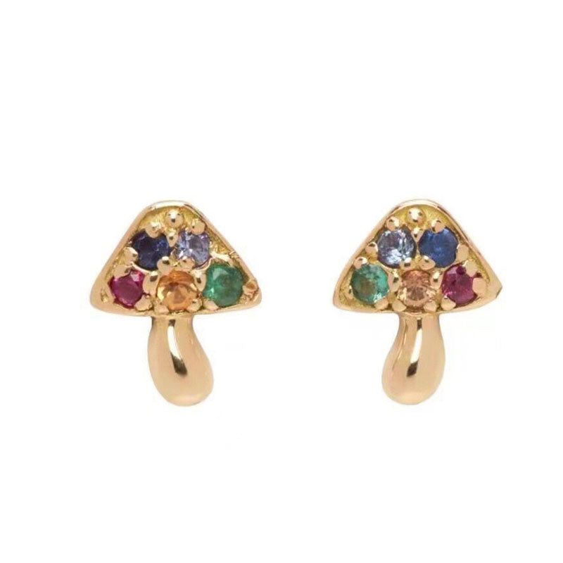 Celine Colorful Mushroom 18K Gold Earrings product image 1, provided for visual reference and product detail review