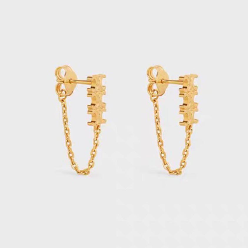 Celine Chain 18K Gold Earrings product image 1, provided for visual reference and product detail review