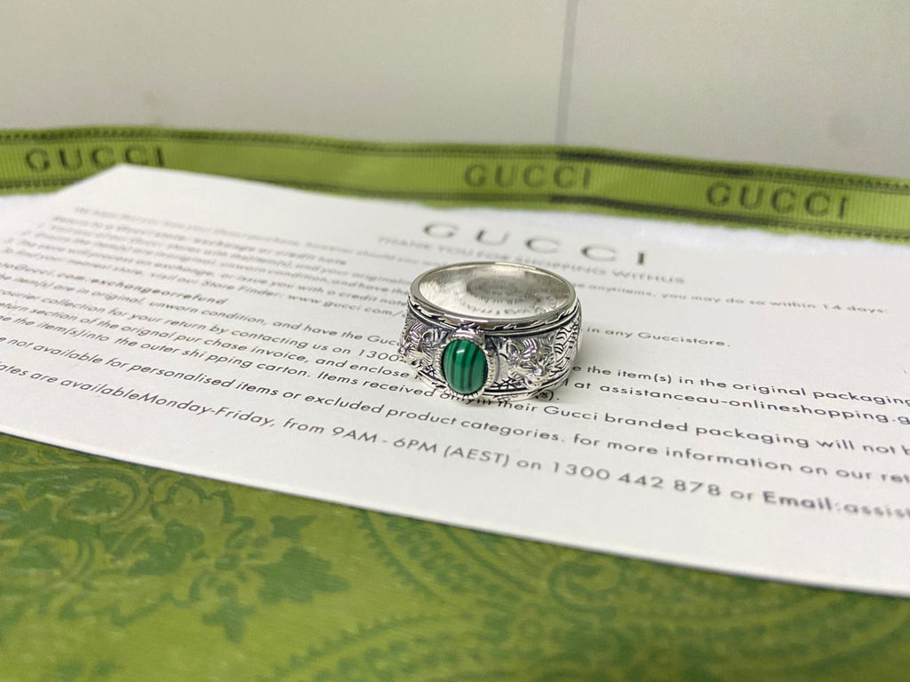 Double Gucci Feline Garden Green Ring product image 13, provided for visual reference and product detail review