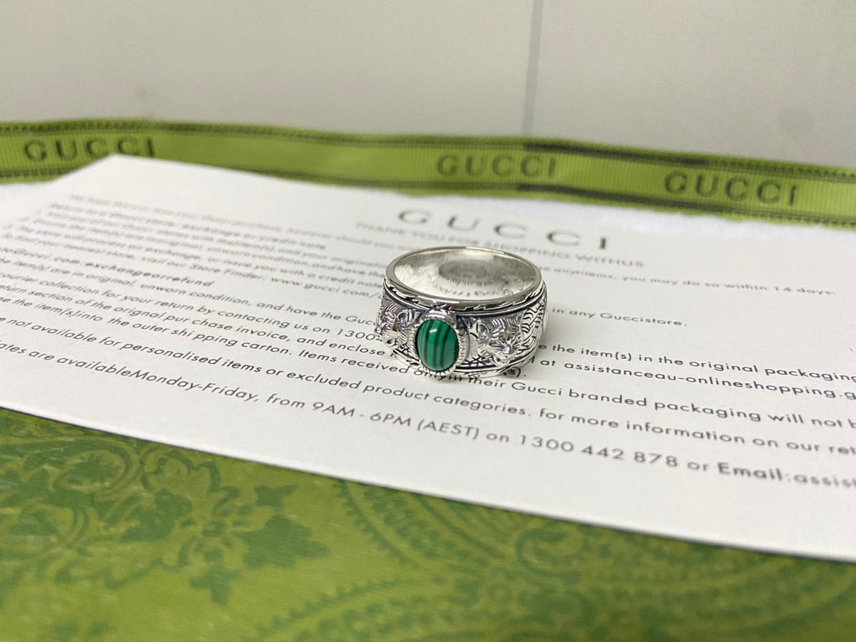 Double Gucci Feline Garden Green Ring product image 13, provided for visual reference and product detail review